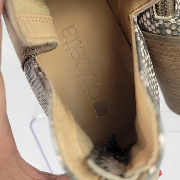 Dolcetta Jordan Womens 7.5 Snakeskin Ankle Boot Casual High Heeled Booties Vegan - Picture 10 of 12